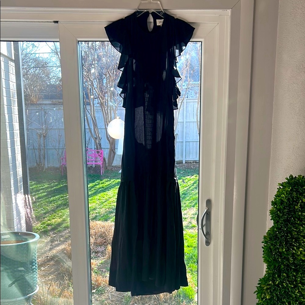 Joie Black Ruffled Tiered Maxi Dress
